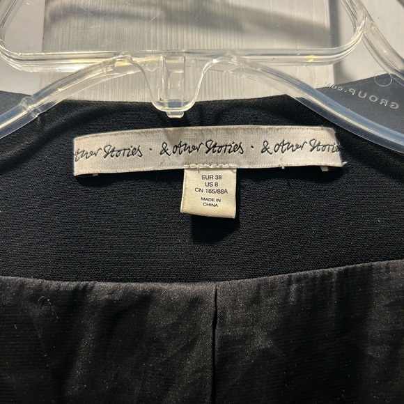 &Other Stories Black Trench Coat with Zipper Detail. Size 8 - Picture 2 of 4